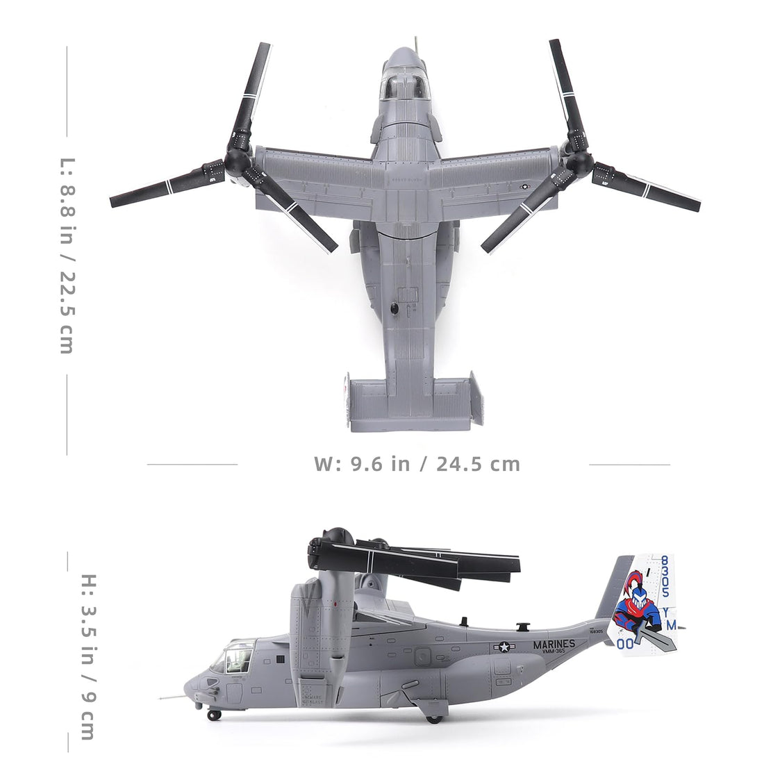 V-22 Osprey 1/72 Die-cast Model Aircraft – U.S. Navy Military Plane