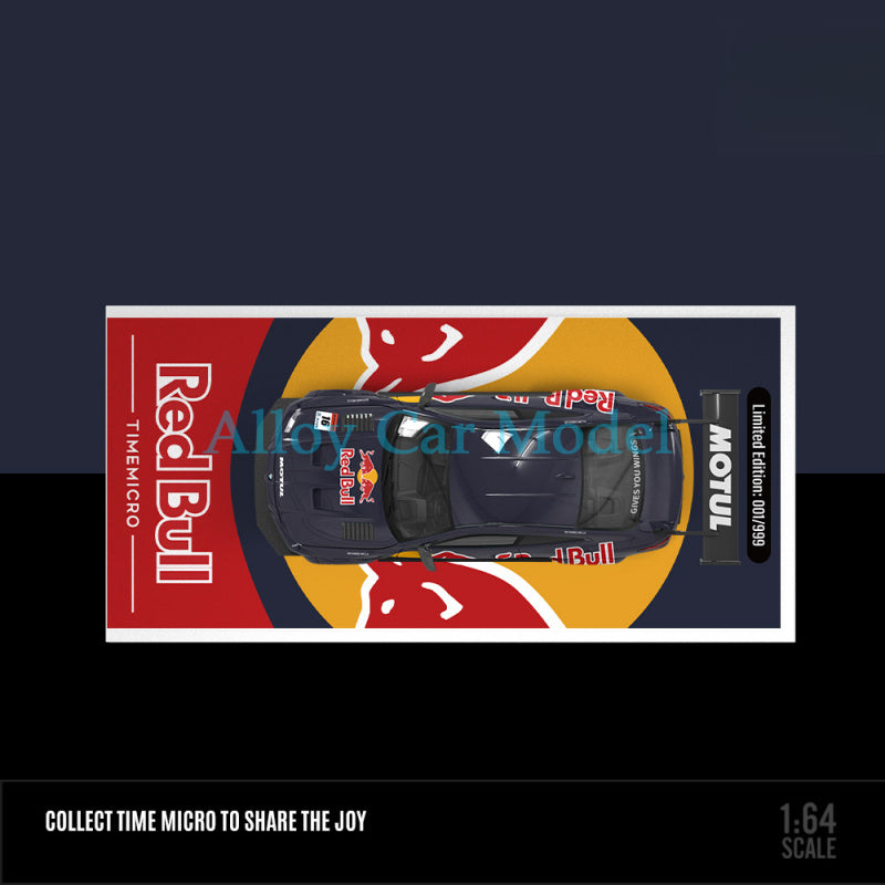 TIMEMICRO 1:64 BMW M4 Modified Red Bull Silver Bull Diecast Car Model