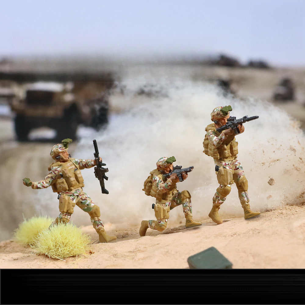 MoreArt 1:64 Combat Soldier Resin Figure Set – Military Diorama Collectible