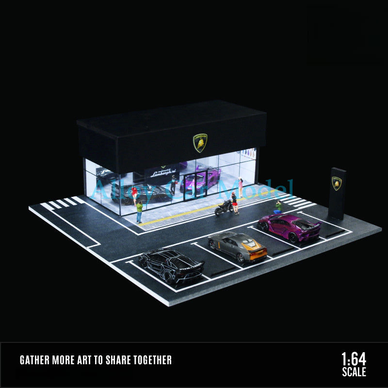 MoreArt 1:64 Lamborghini Porsche BMW Dealership Showroom Diorama