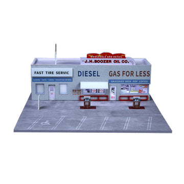 MoreArt 1:64 American Gas Station Diorama Scene Model