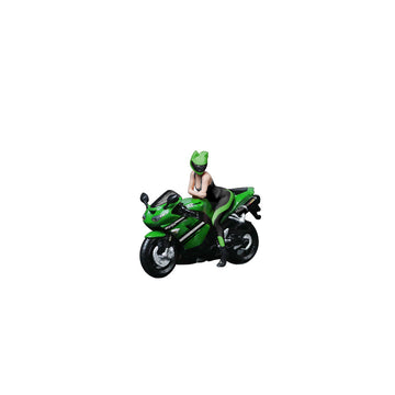 MoreArt 1:64 Kawasaki ZX-10R Green Motorcycle Girl Resin Figurine Set