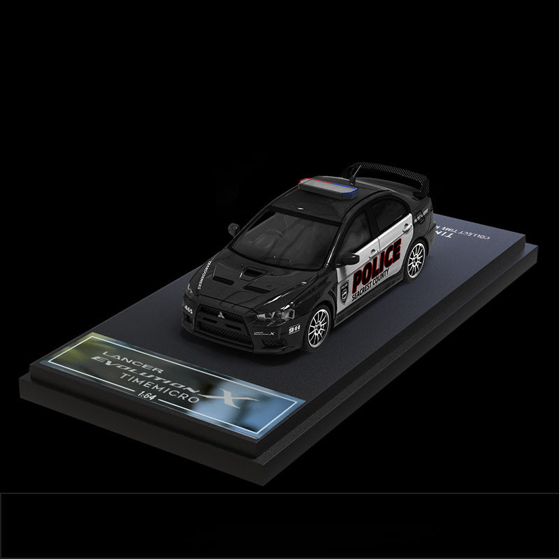 TimeMicro 1:64 Mitsubishi EVO 10 Police Edition Diecast Car Model
