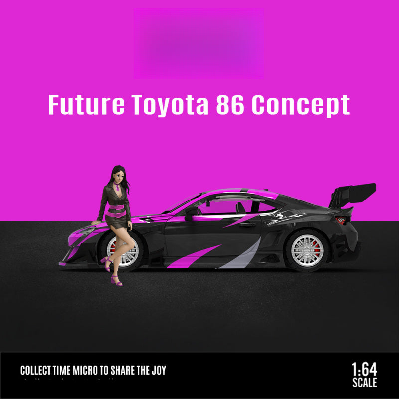 TM 1:64 Toyota 86 Black Purple Die-cast Alloy Model
