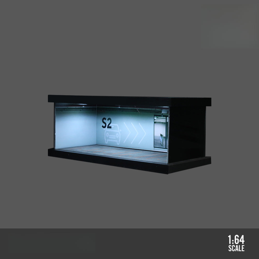MoreArt 1:64 Themed Four-Car Lighted Parking Lot Assembly Diorama