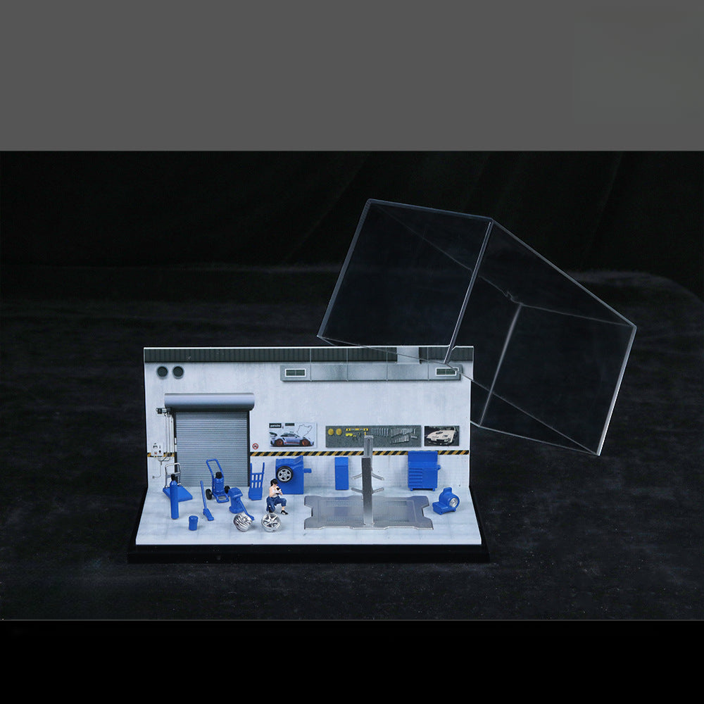 MoreArt 1:64 Car Repair Workshop Scene Model