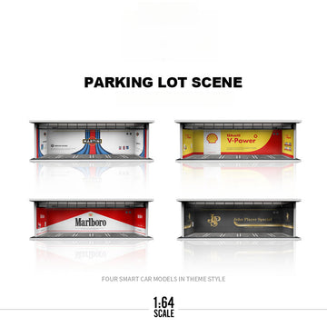 MoreArt 1:64 Light Up Themed Parking Lot Diorama Scene MODCOLS