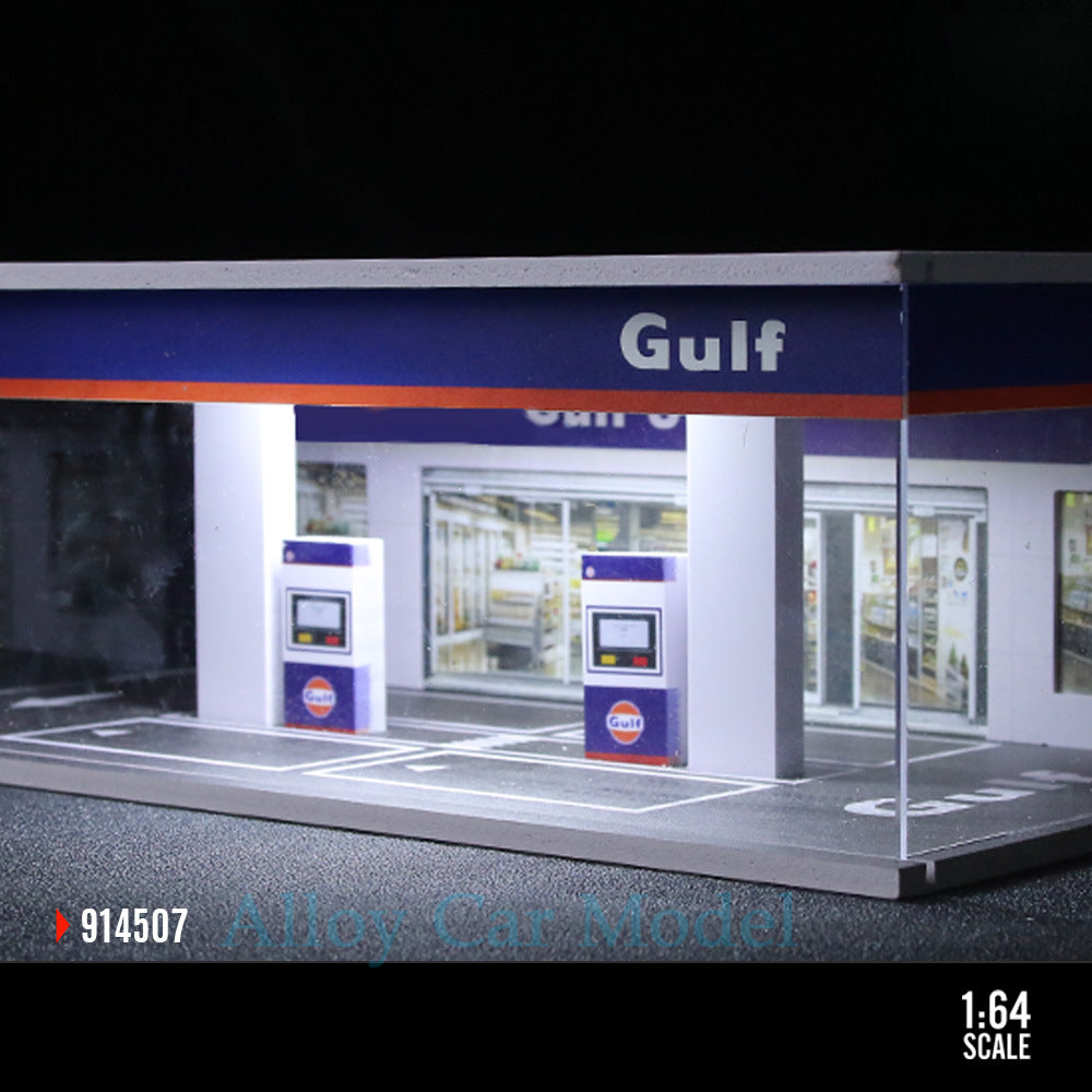 MoreArt 1:64 Simple Gas Station Display Scene Model MODCOLS