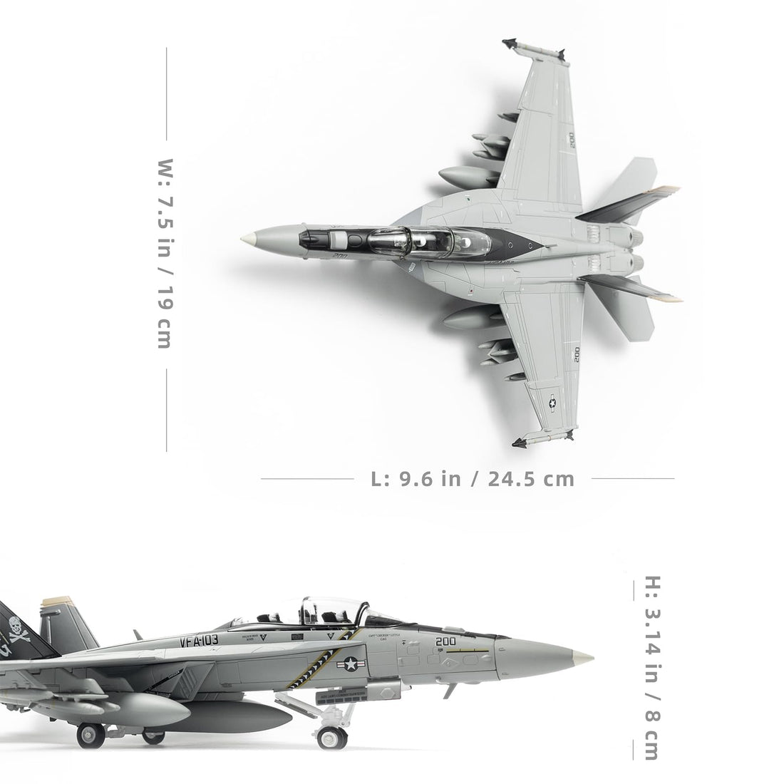 1/72 F/A-18F Super Hornet Die-cast Jet – VFA-103 Jolly Rogers Model