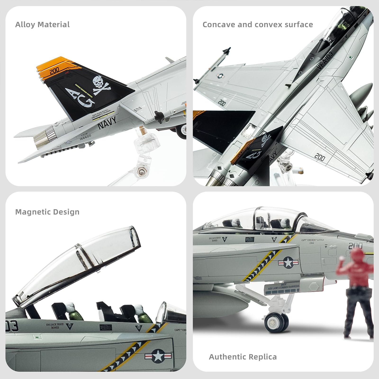 1/72 F/A-18F Super Hornet Die-cast Jet – VFA-103 Jolly Rogers Model