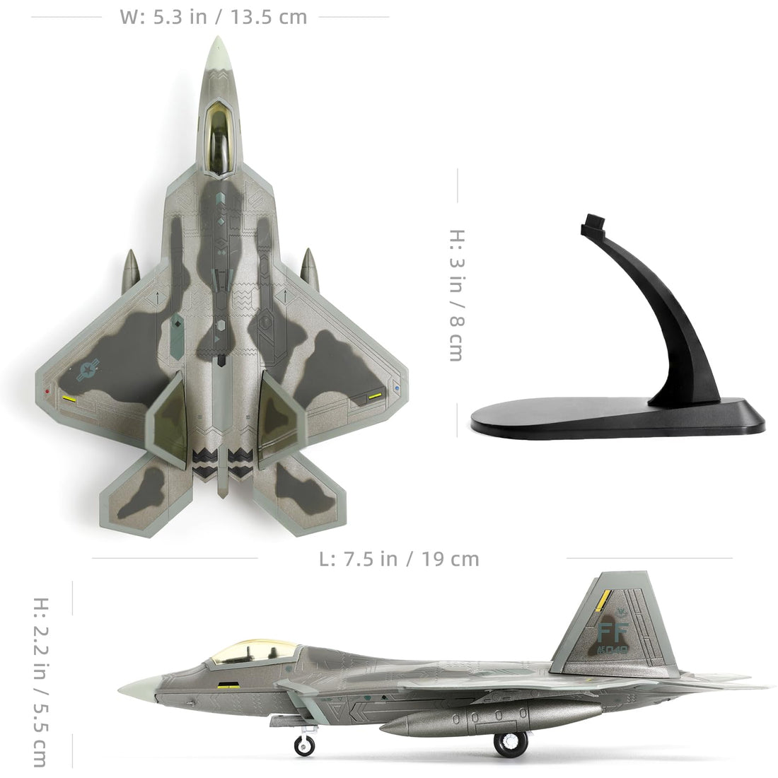 1/100 F-22 Raptor Die-cast Fighter Jet Model – FF 03-4049 USAF