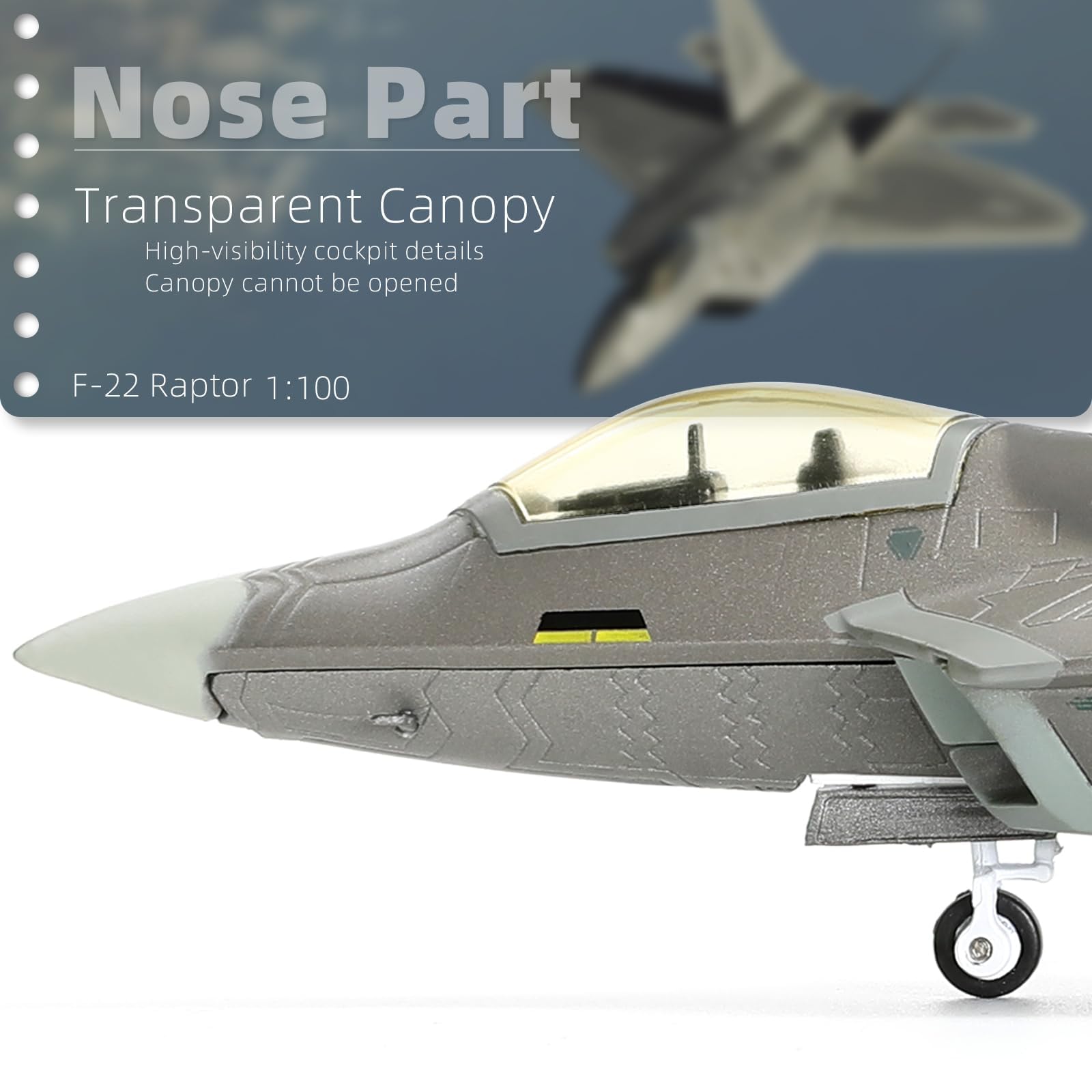 1/100 F-22 Raptor Die-cast Fighter Jet Model – FF 03-4049 USAF