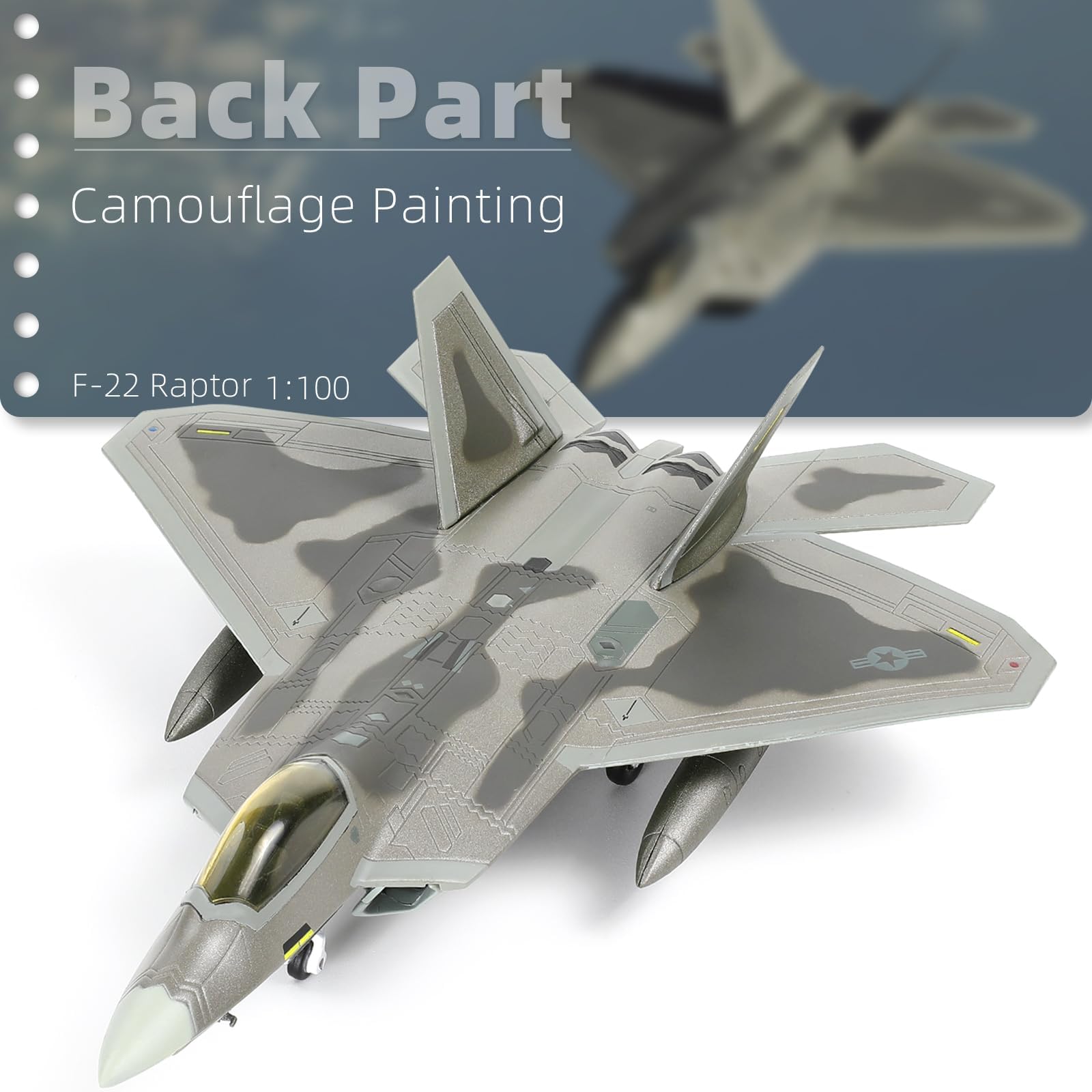 1/100 F-22 Raptor Die-cast Fighter Jet Model – FF 03-4049 USAF