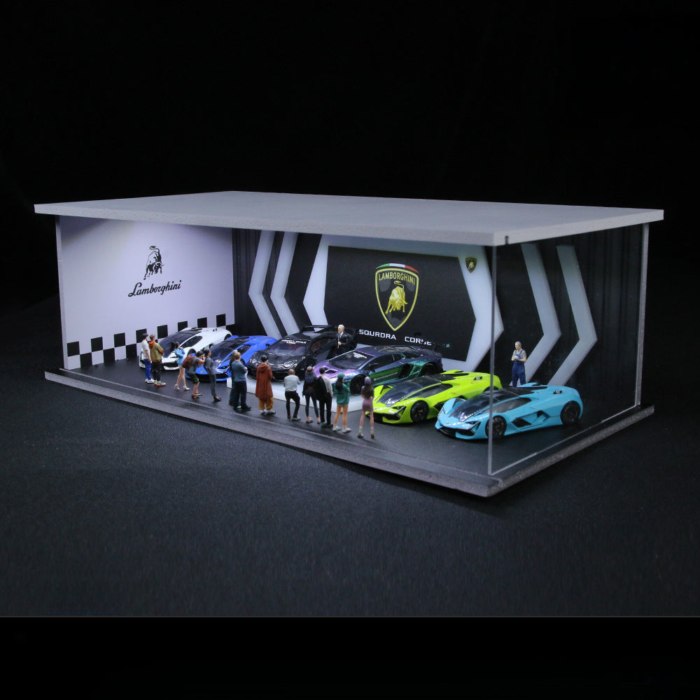 MoreArt 1:64 Lamborghini & Maserati Showroom – Lighted Display MODCOLS