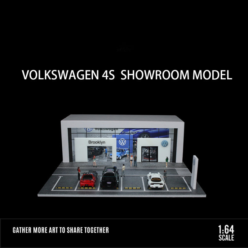 MoreArt 1:64 Volkswagen 4S Showroom Lighted Scene Model MODCOLS