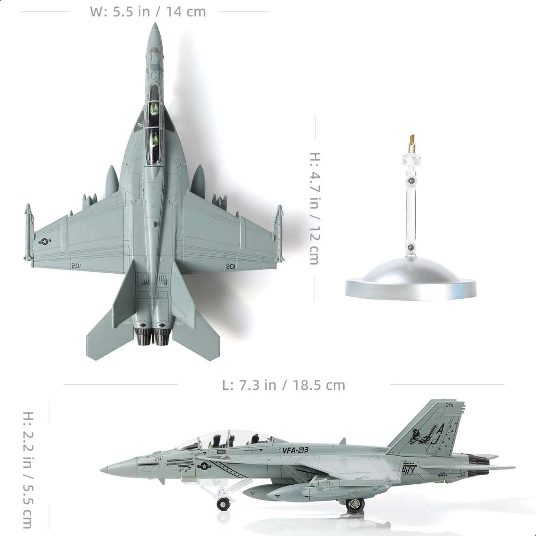1/100 F/A-18 Super Hornet VFA-213 Blacklions Die-cast Fighter Jet Model