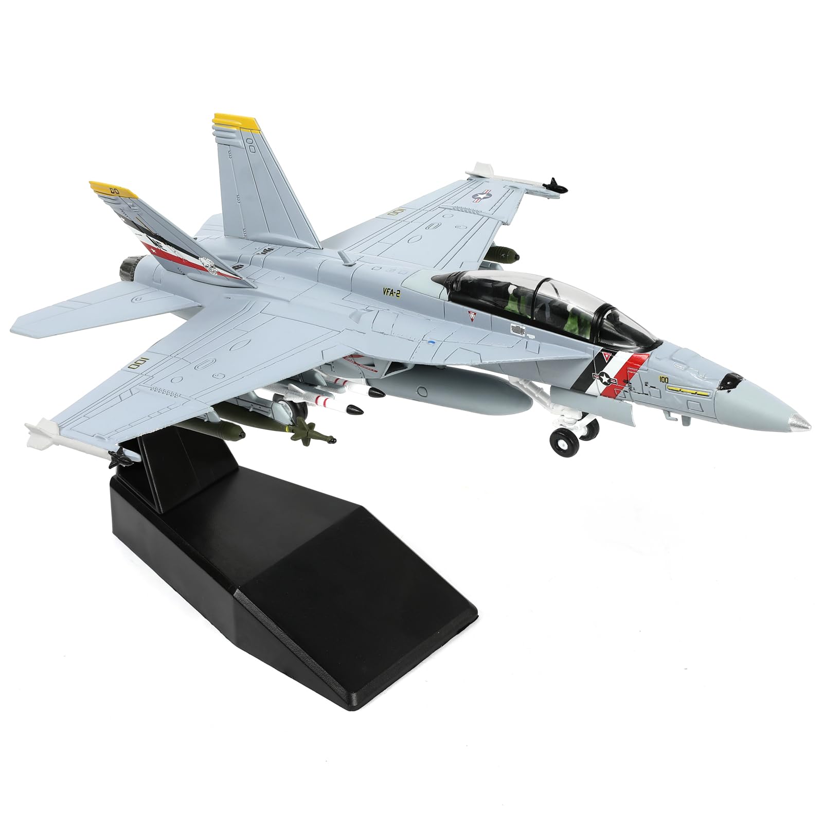 1/100 F/A-18F Super Hornet VFA-2 Die-cast Fighter Jet Model