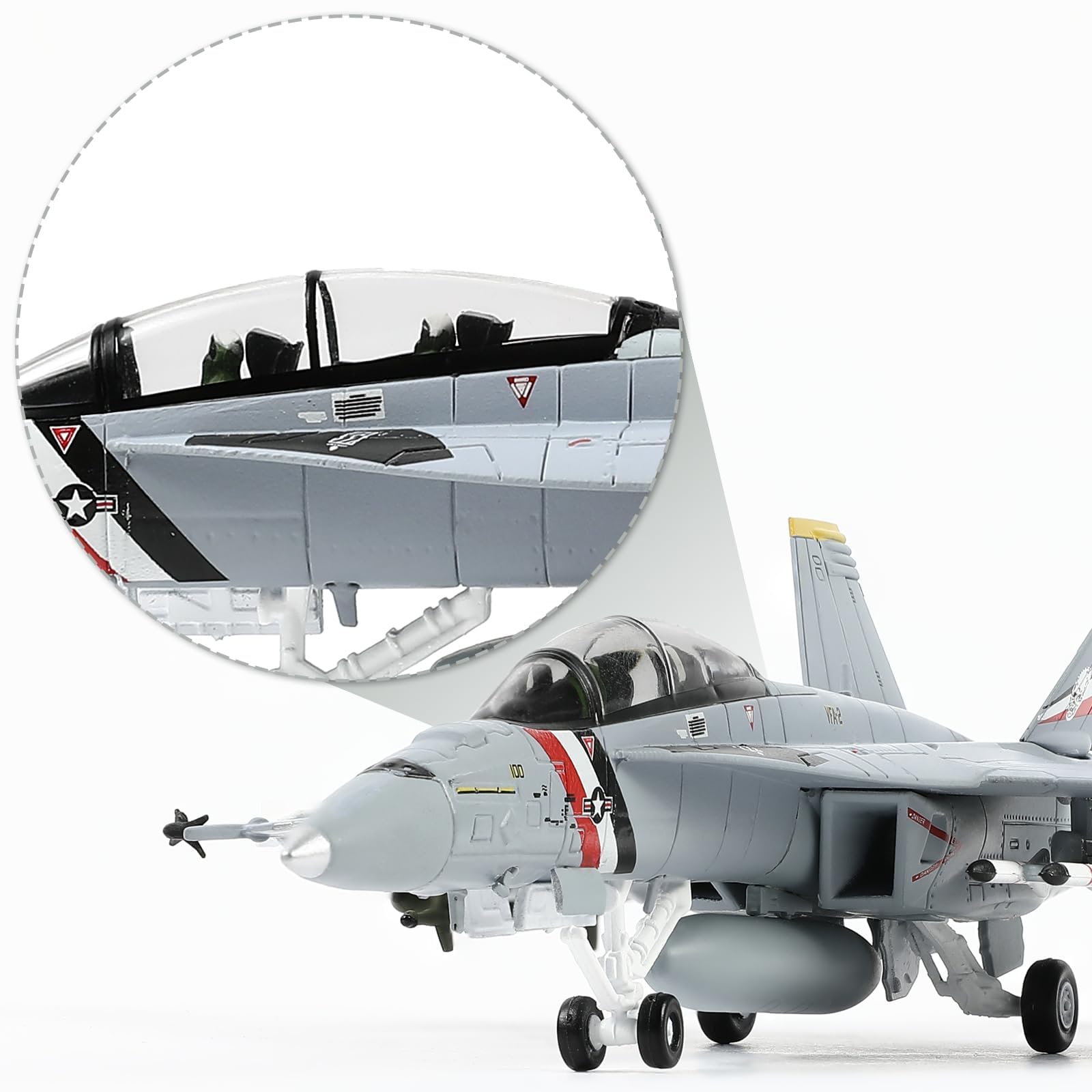 1/100 F/A-18F Super Hornet VFA-2 Die-cast Fighter Jet Model