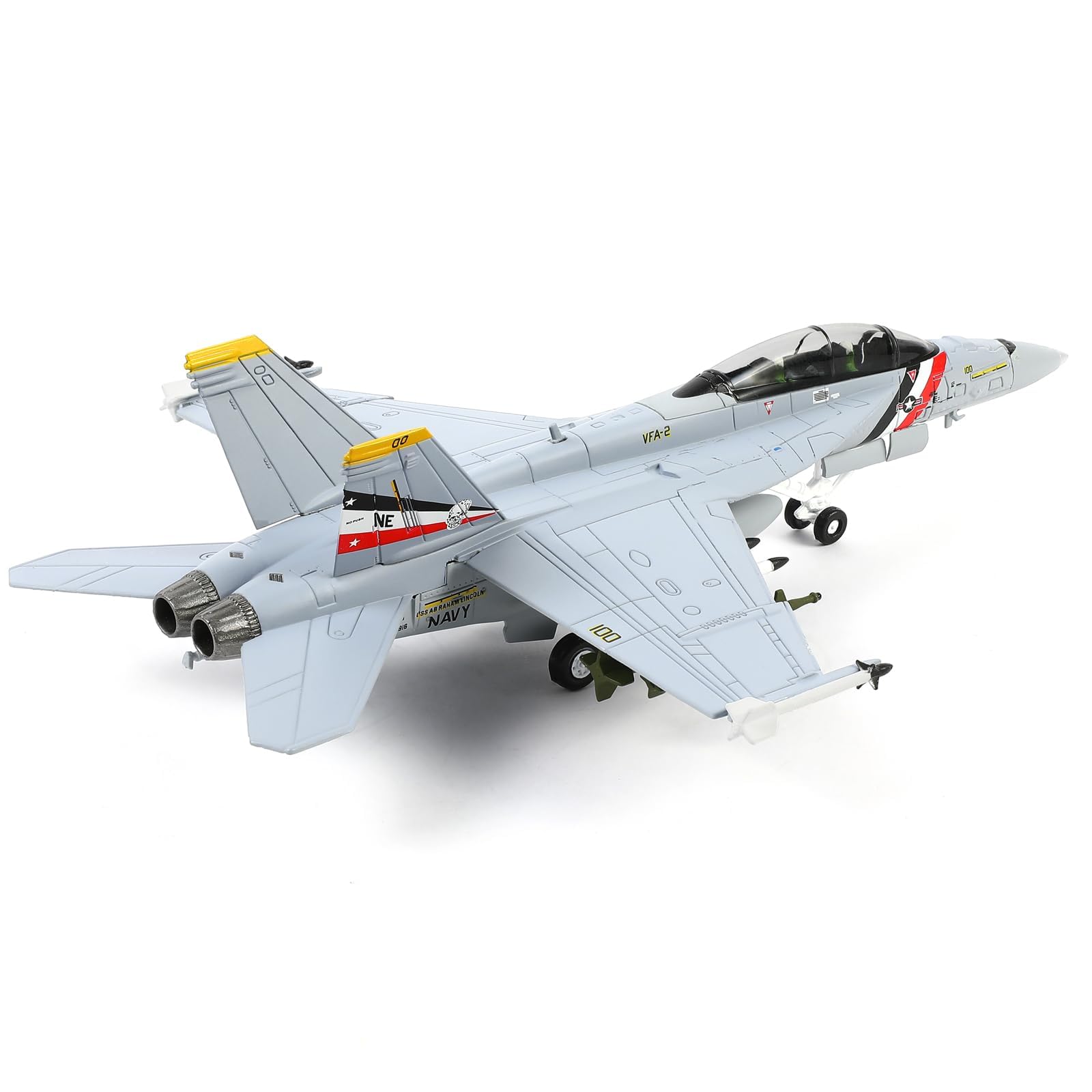 1/100 F/A-18F Super Hornet VFA-2 Die-cast Fighter Jet Model