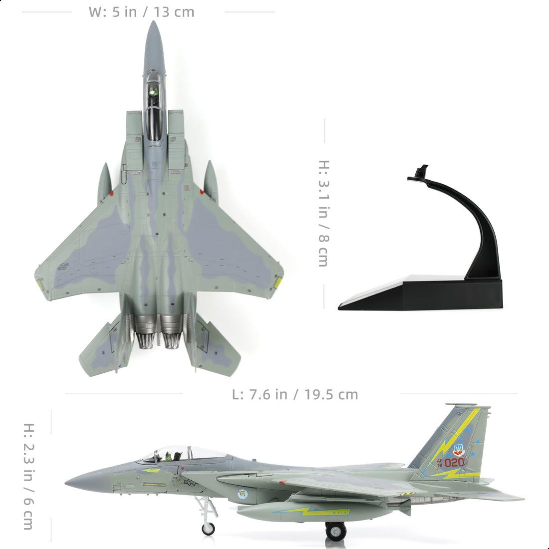 1/100 F-15A Eagle 76-0020 Diecast Fighter Jet Model – Military Aircraft