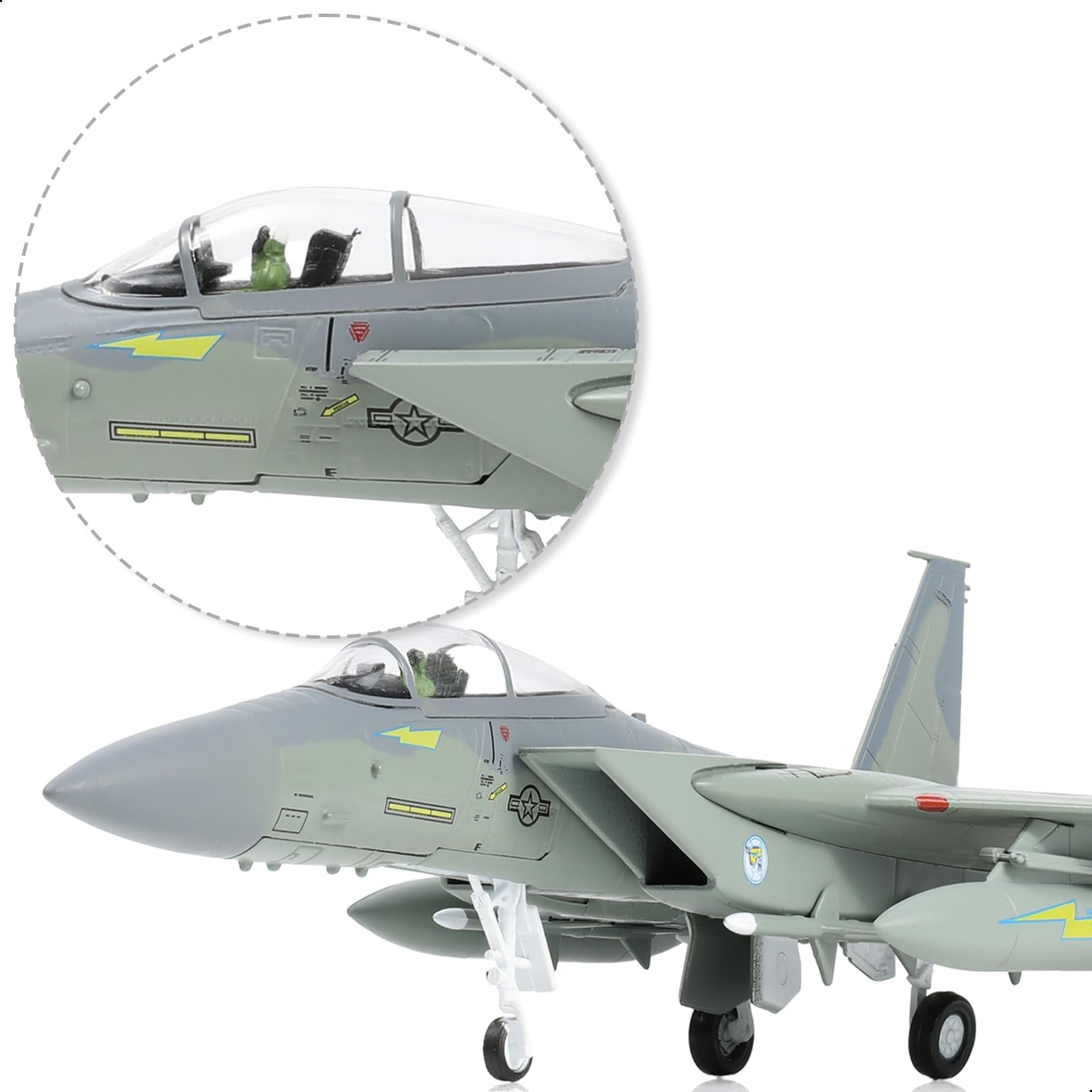 1/100 F-15A Eagle 76-0020 Diecast Fighter Jet Model – Military Aircraft