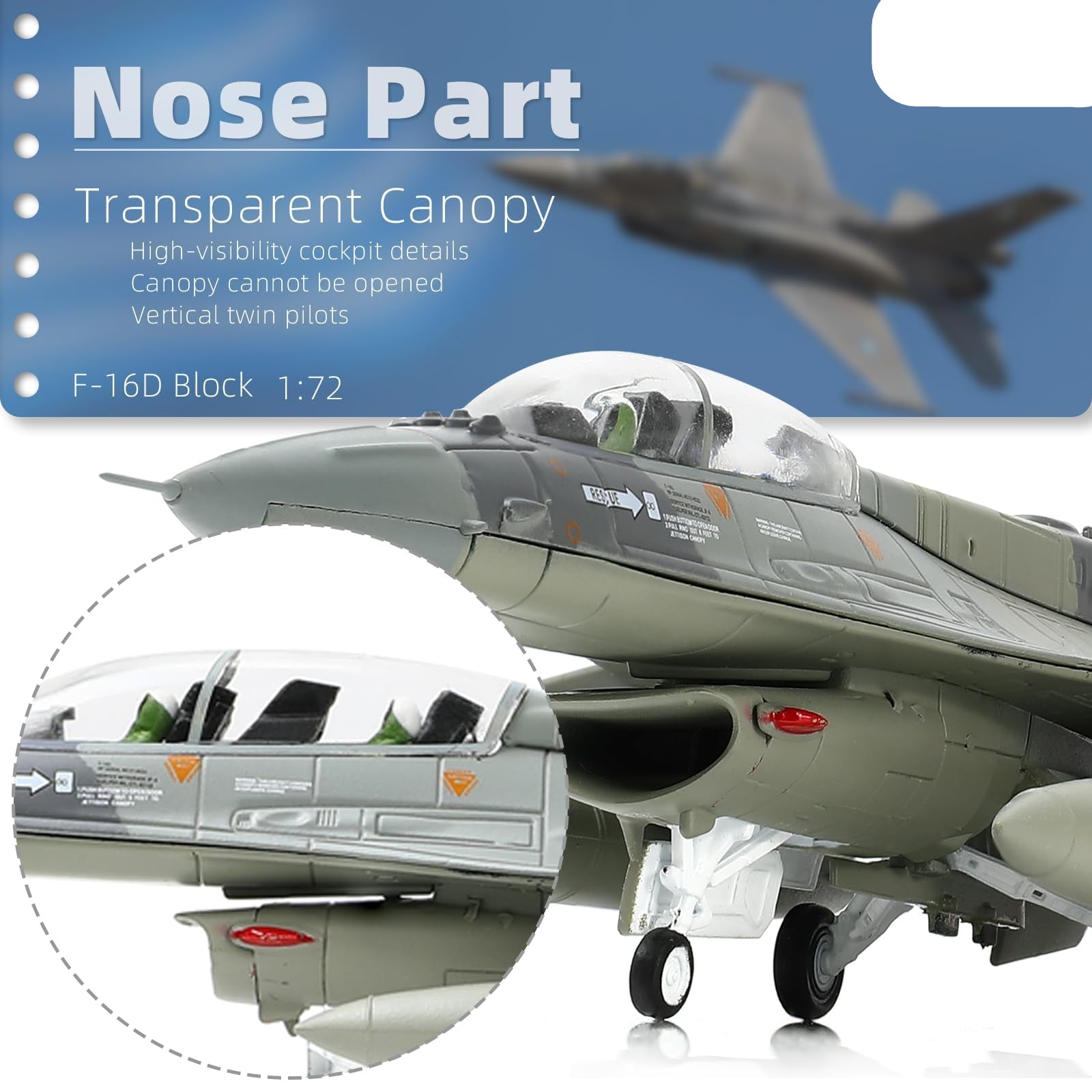 1/72 F-16D Greece Block Fighter Jet Model – Diecast Alloy Aircraft