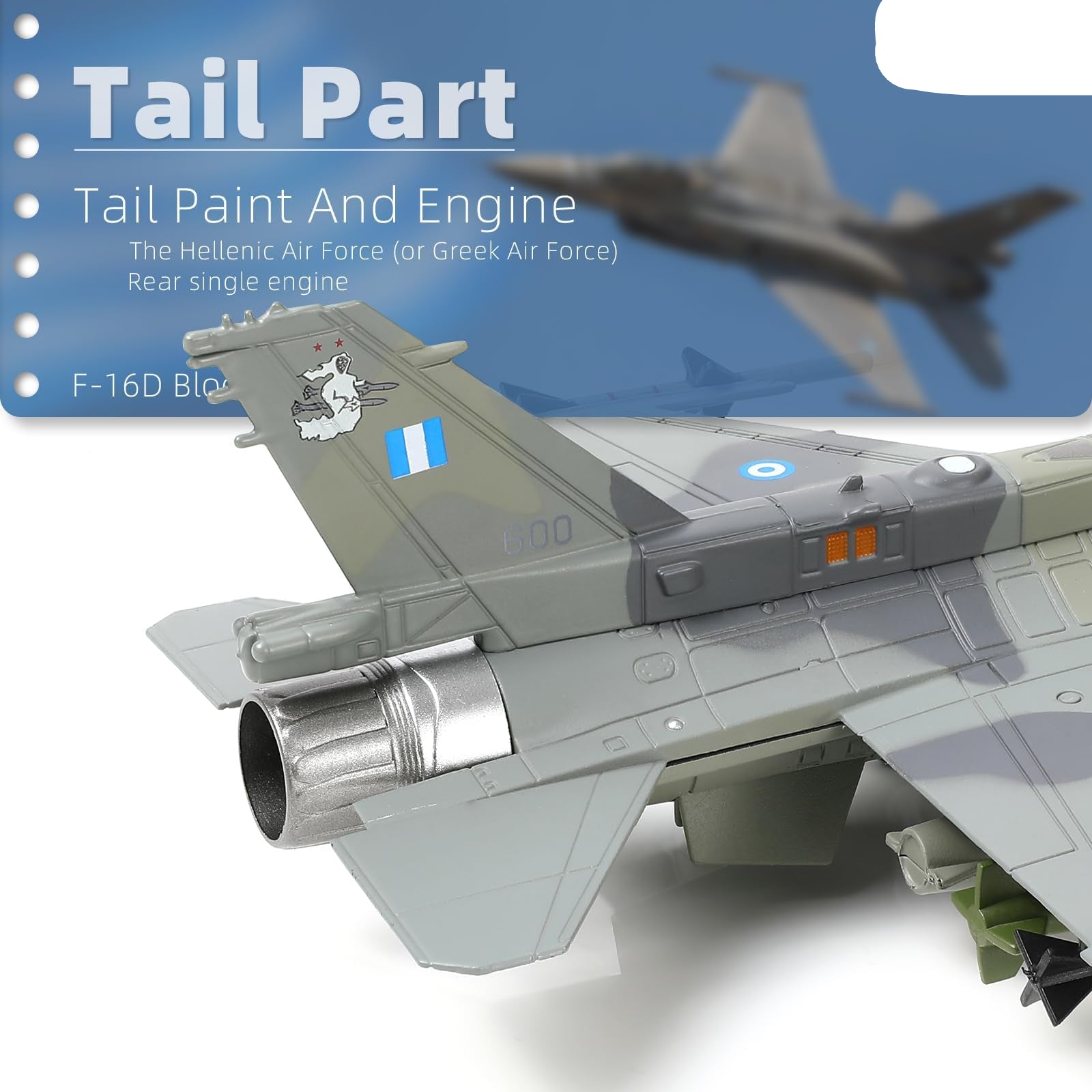 1/72 F-16D Greece Block Fighter Jet Model – Diecast Alloy Aircraft
