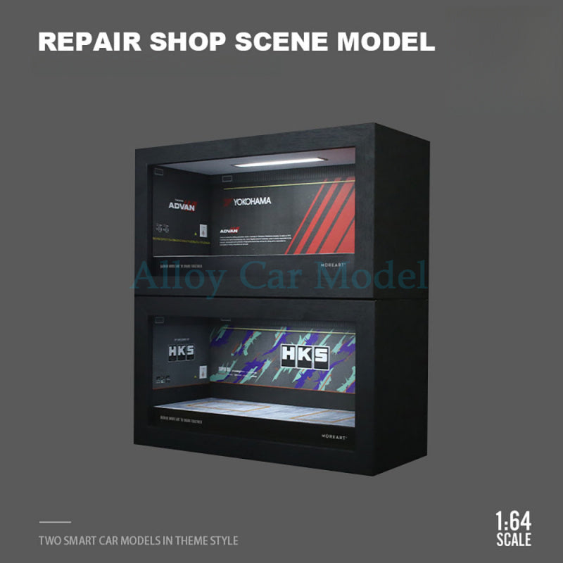 MoreArt 1:64 Advan HKS Red Bull Monster Garage Lighted Diorama Frame MODCOLS