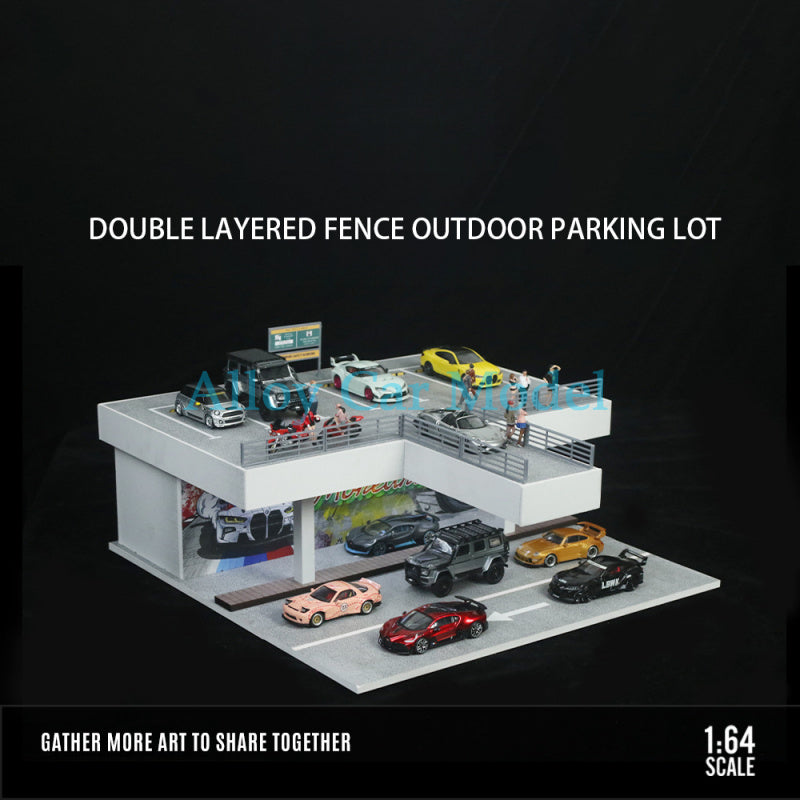 MoreArt 1:64 Double Layer Open Air Parking Lot Diorama – Diecast Display Scene MODCOLS
