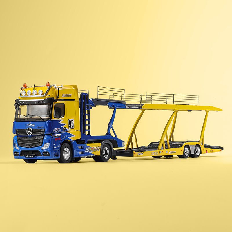 SHADOW PRO 1:64 Mercedes Double Decker Spoon Trailer Truck Diecast Model MODCOLS