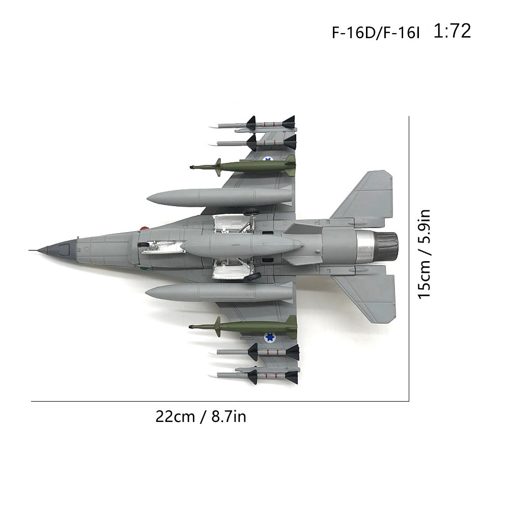 1/72 F-16I Soufa Israeli Air Force Fighter Jet Model – Diecast Alloy Aircraft