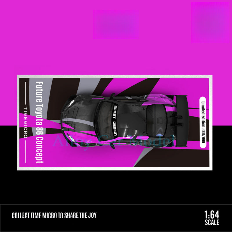 TM 1:64 Toyota 86 Black Purple Die cast Alloy Model MODCOLS