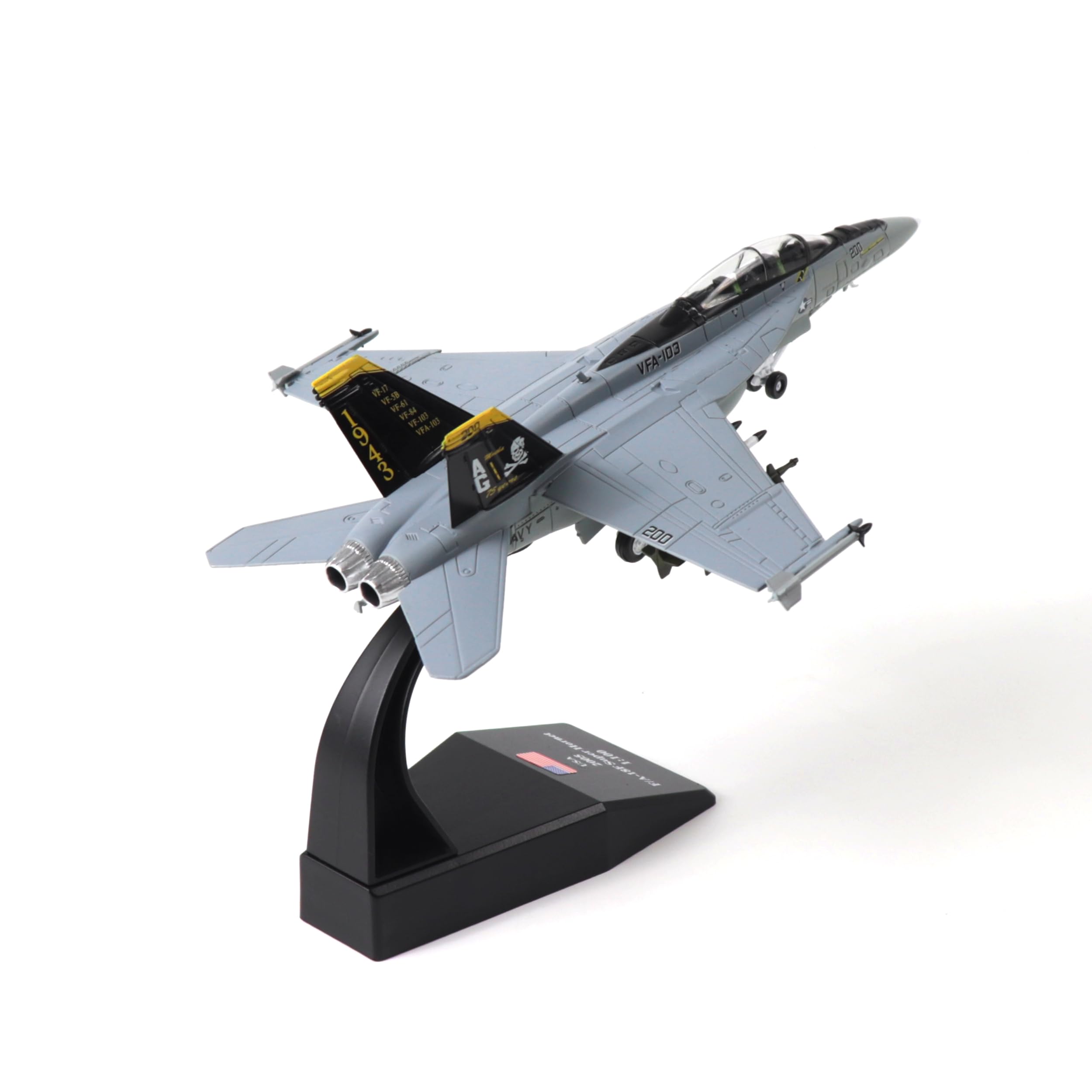 1/100 F/A-18 Super Hornet Jolly Roger Die-cast Fighter Jet Model