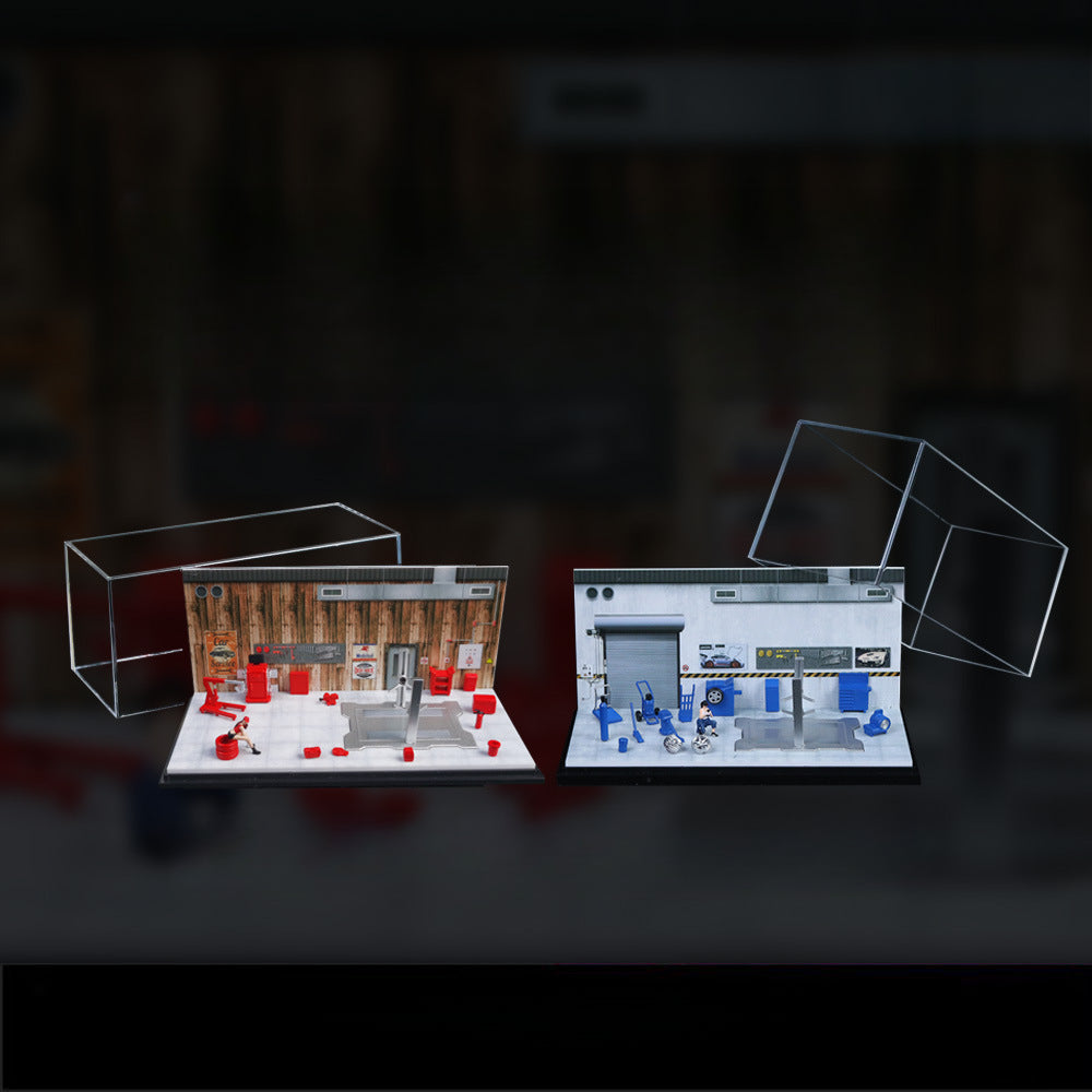 MoreArt 1:64 Car Repair Workshop Scene Model
