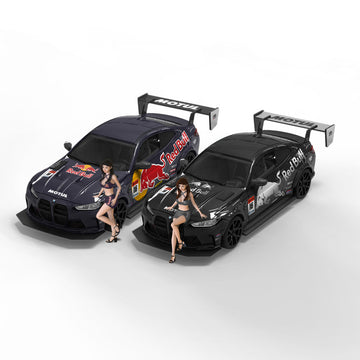 TIMEMICRO 1:64 BMW M4 Modified Red Bull Silver Bull Diecast Car Model MODCOLS