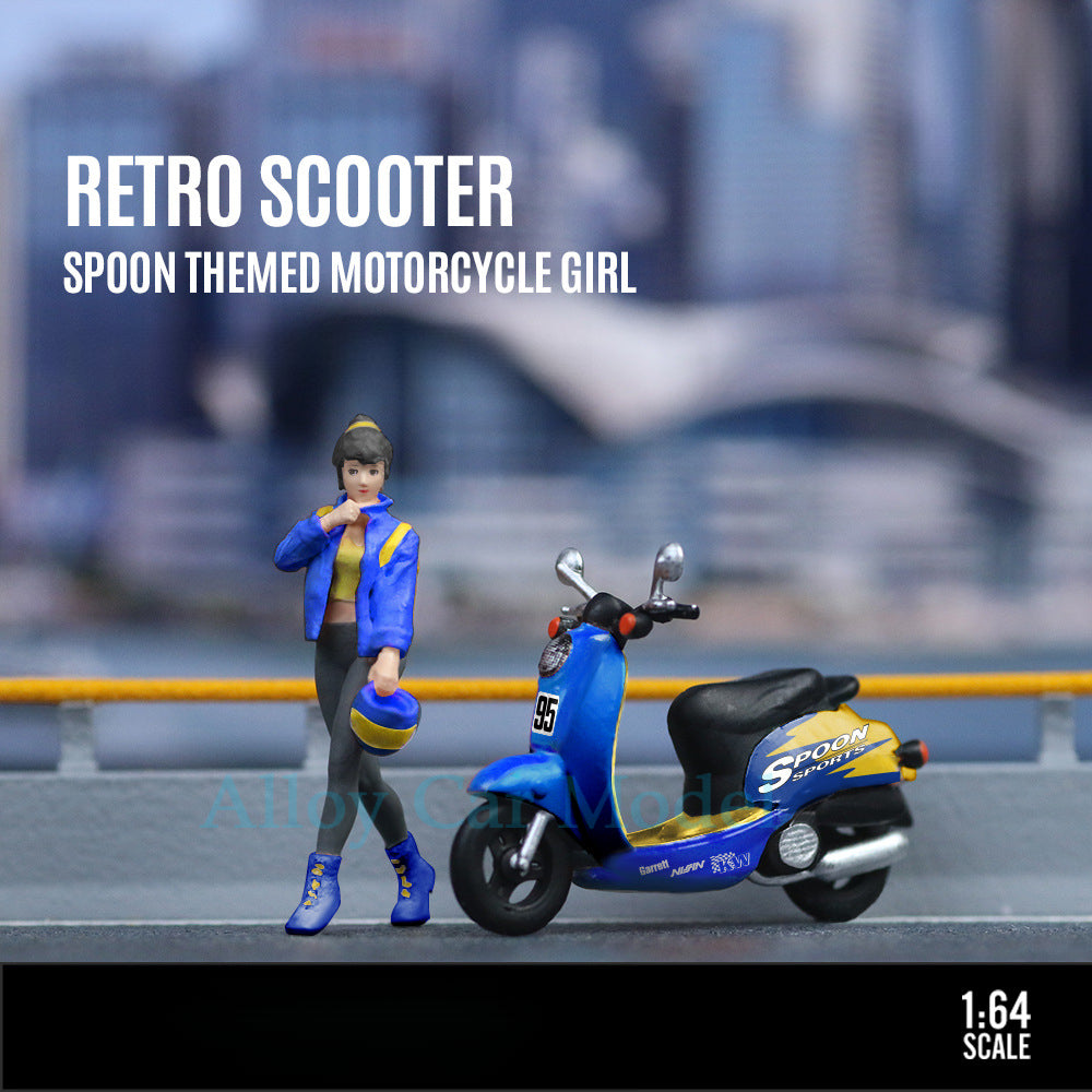 TimeMicro & MoreArt 1:64 Vintage Scooter SPOON Series Model Set MODCOLS