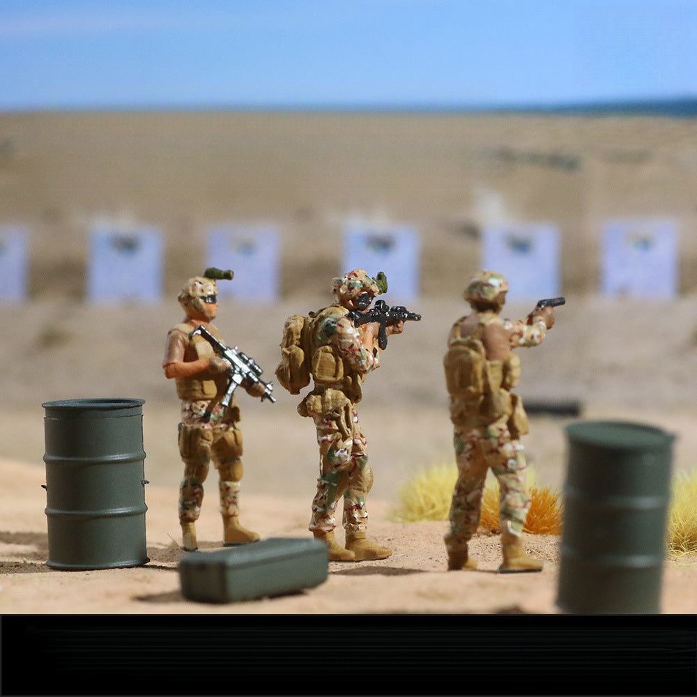 MoreArt 1:64 Combat Soldier Resin Figure Set – Military Diorama Collectible
