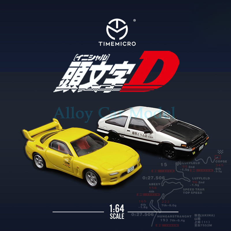 TM 1:64 Toyota AE86 Initial D Closed Light Edition & Mazda RX 7 Diecast Model MODCOLS