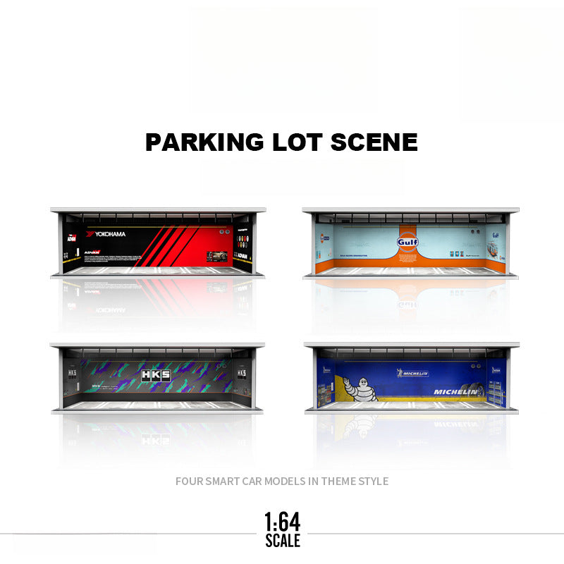 MoreArt 1:64 Gulf Oil Lighted HKS Advan Diorama Model Scene DIY MODCOLS