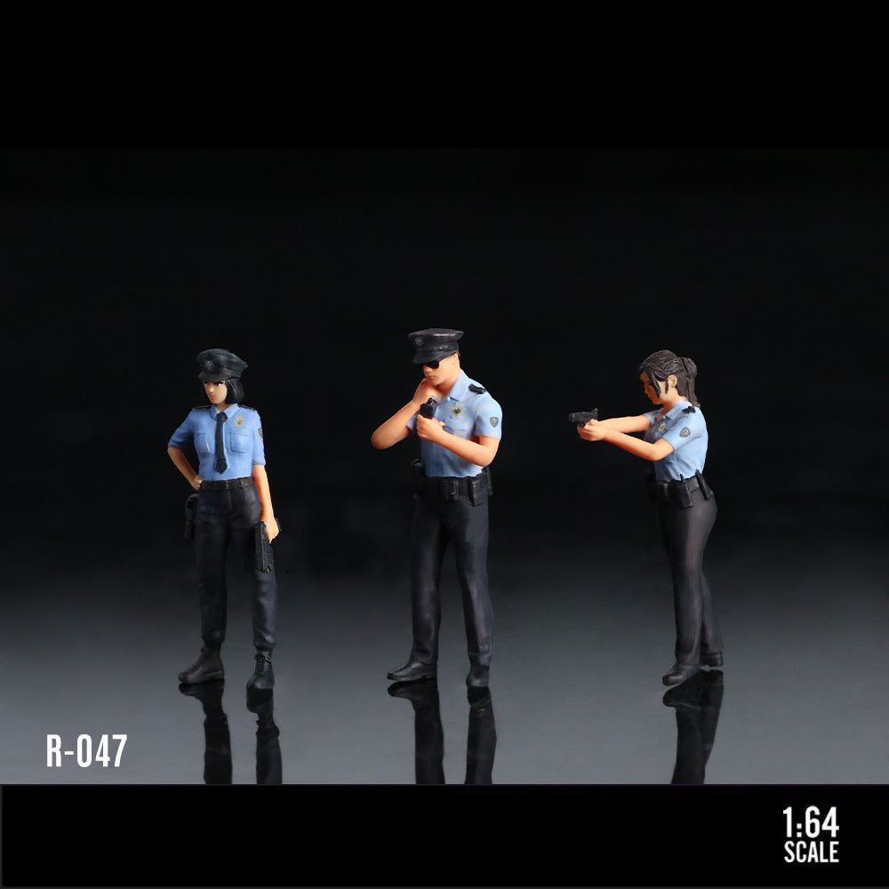 MoreArt 1:64 On Duty Police Figure Resin Set MODCOLS
