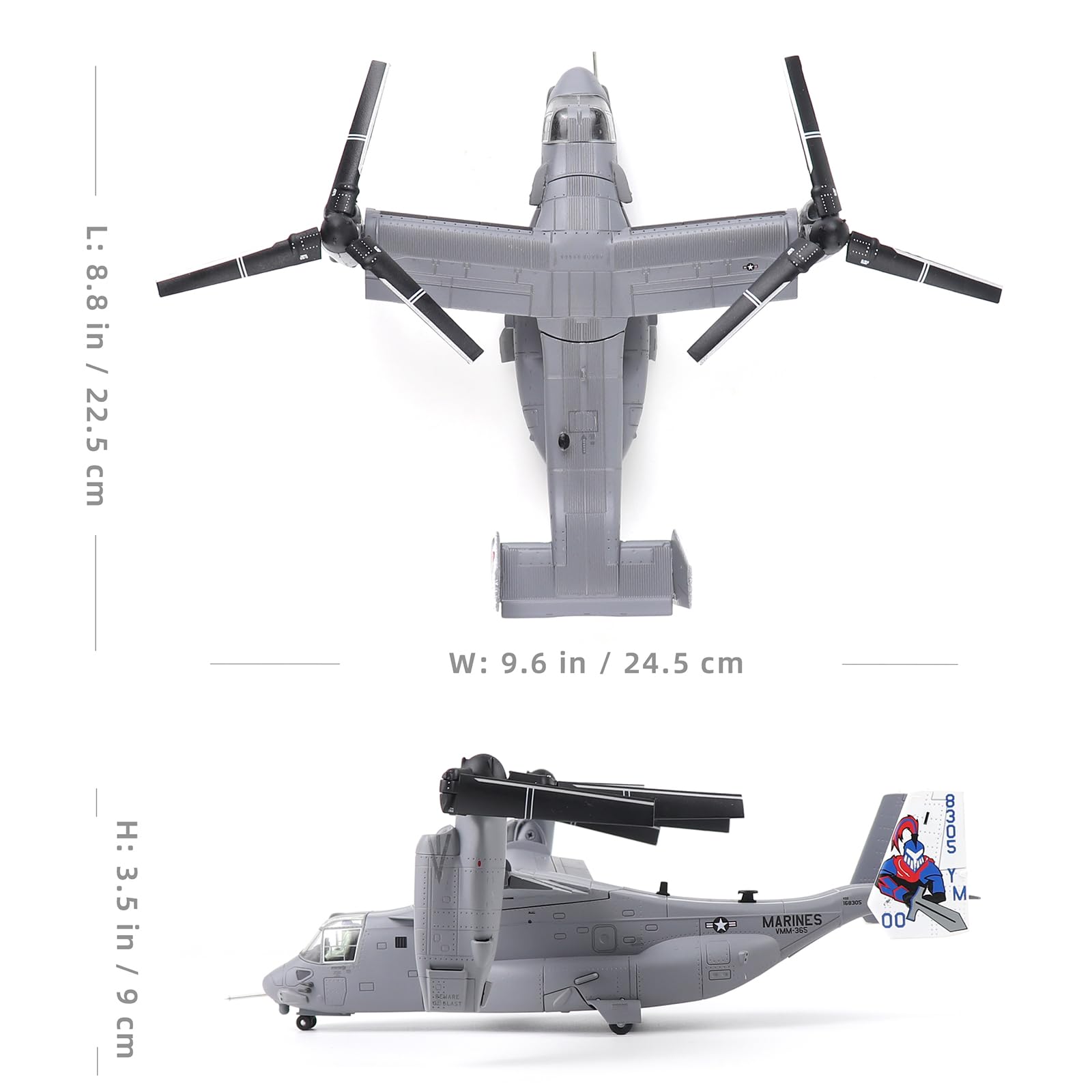 V-22 Osprey 1/72 Die-cast Model Aircraft – U.S. Navy Military Plane