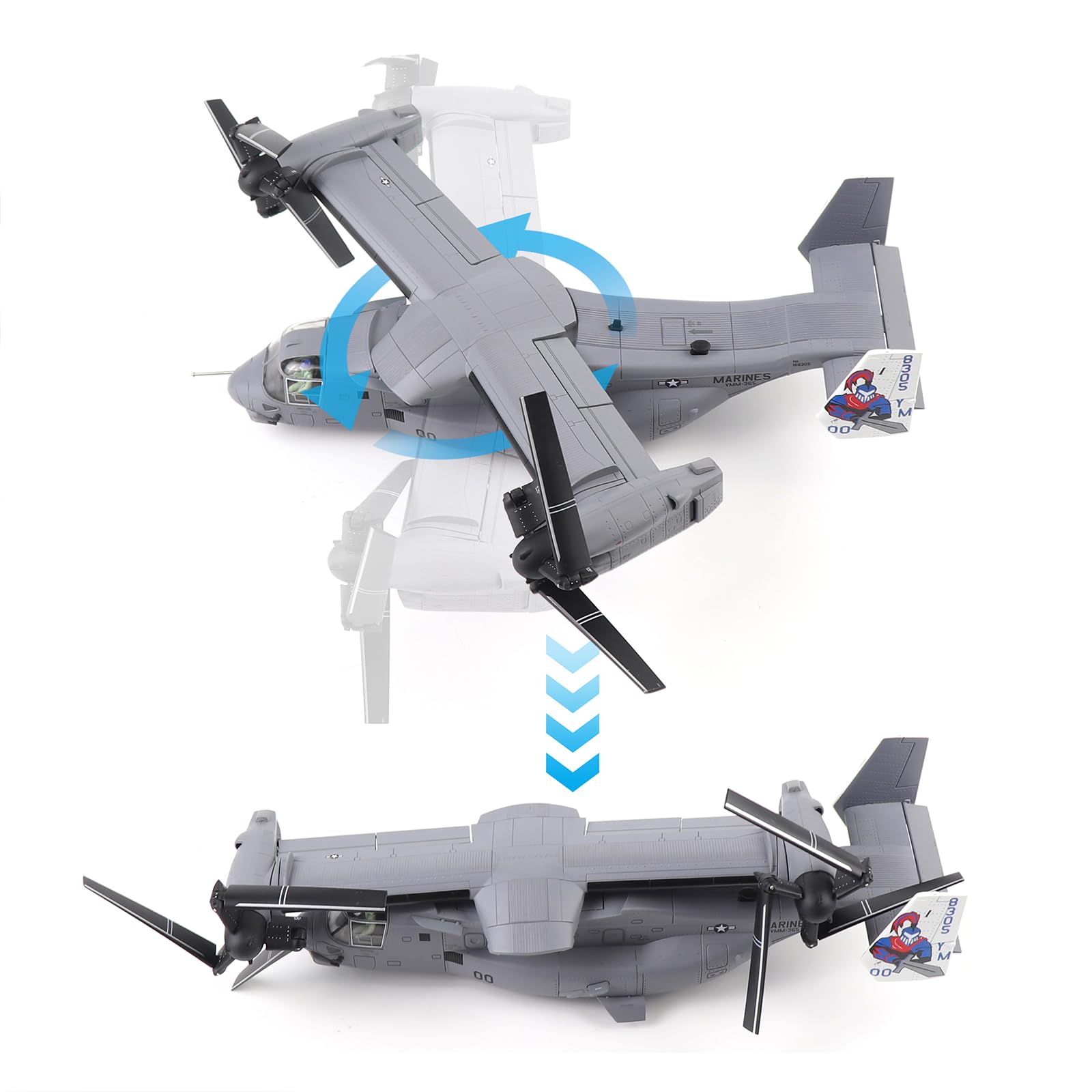 V-22 Osprey 1/72 Die-cast Model Aircraft – U.S. Navy Military Plane