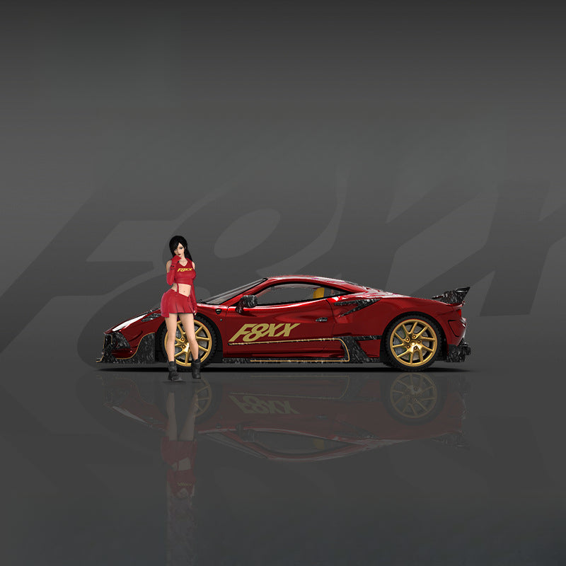 AM Ferrari F8XX Diecast Car Model – Red Blue & Chameleon MODCOLS