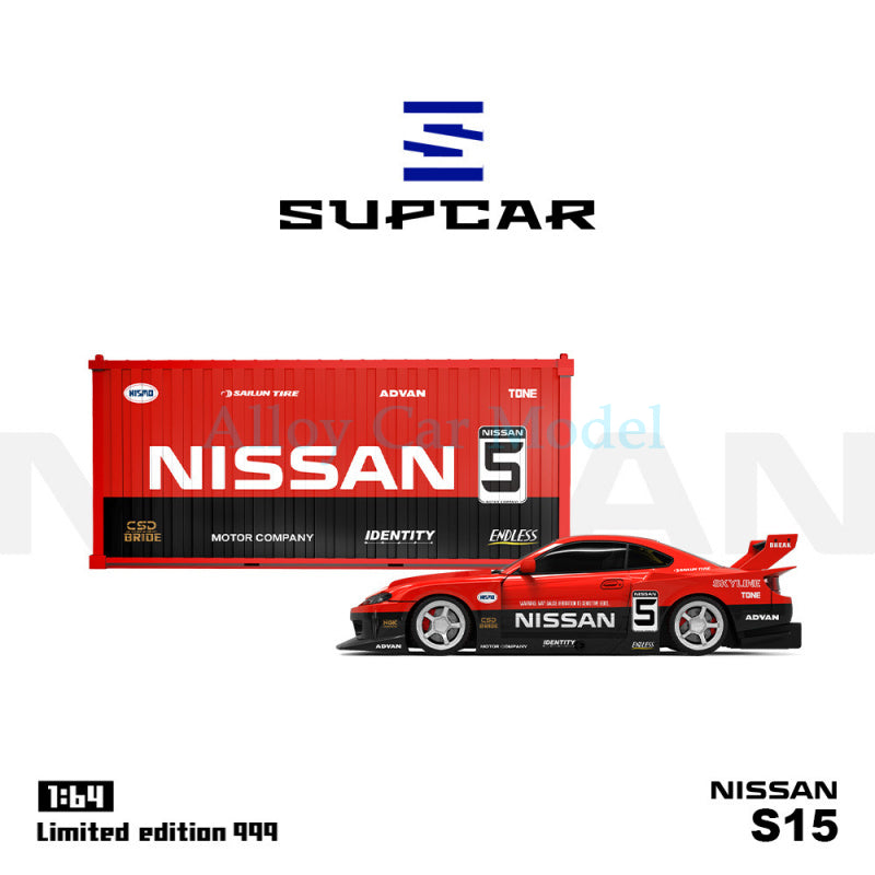 SUPCAR 1:64 Nissan S15 Red & Black Series Container Set Diecast Model MODCOLS