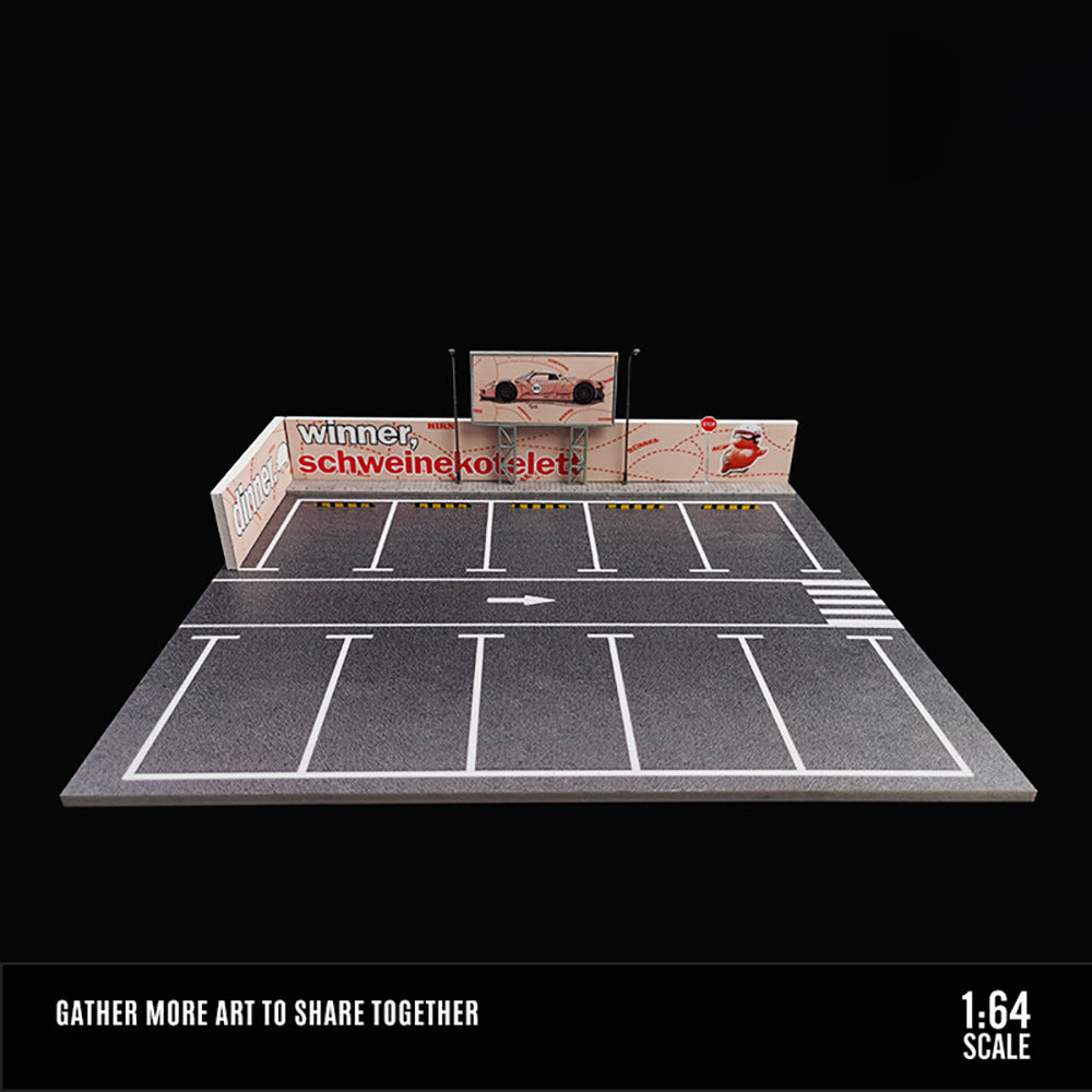 MoreArt 1:64 ADVAN & HKS Open Air Parking Lot Diorama Model MODCOLS