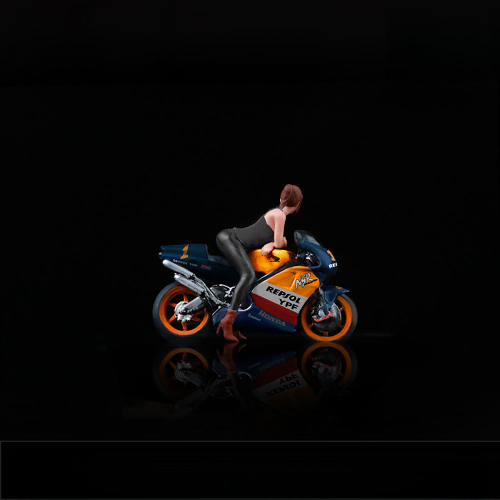 MoreArt 1:64 Racing Motorcycle & Rider Figure Set – Resin Model MODCOLS