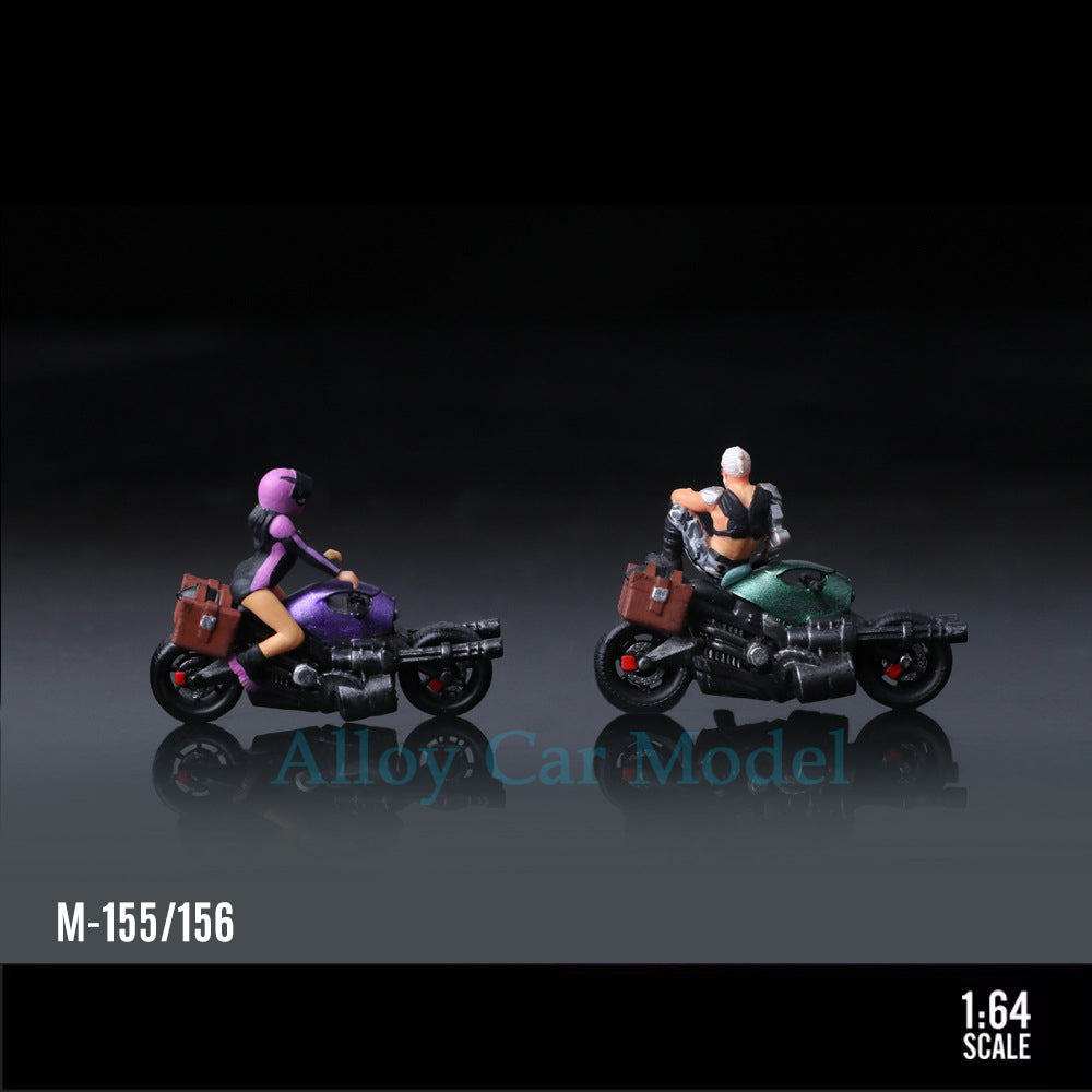 MoreArt 1:64 Machine Gun Motorcycle Rider Resin Figure Set MODCOLS