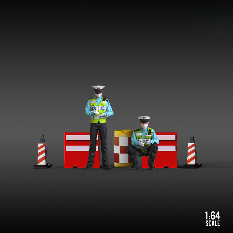 MoreArt 1:64 Traffic Police Figure Set – Resin Diorama Model MODCOLS