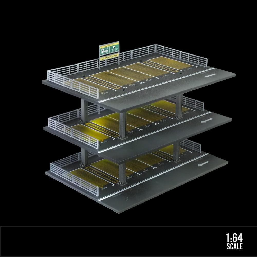 MoreArt 1:64 Three Floor Parking Garage Scene Model (Section B) MODCOLS