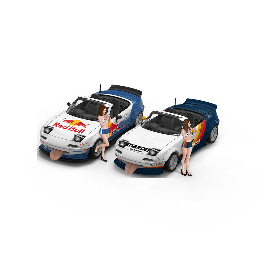 TimeMicro 1:64 Mazda MX 5 Red Bull & Livery Die Cast Model MODCOLS